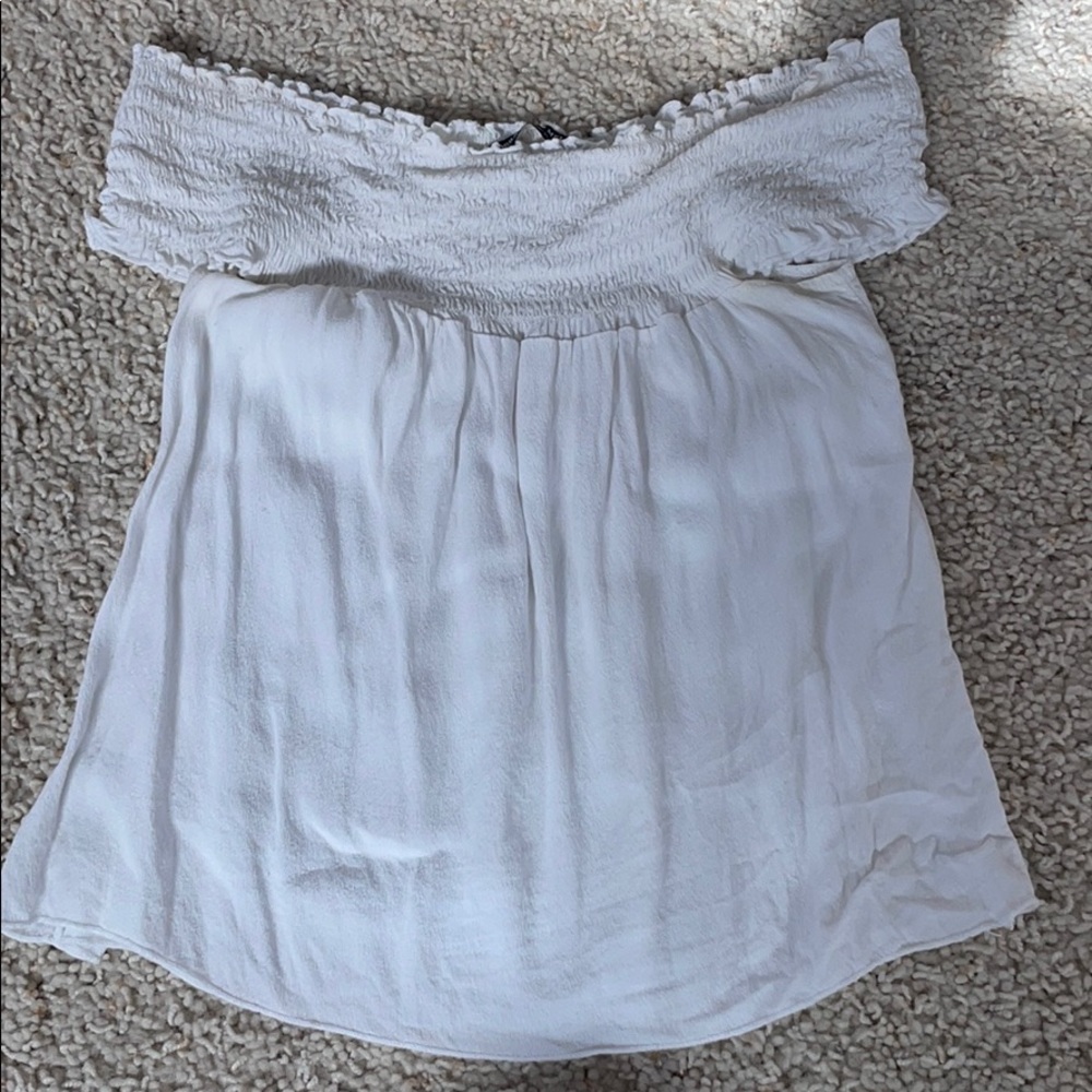 White flowy off the shoulder top